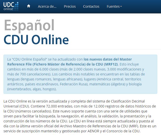 CDU online – Blog del CRAI Biblioteca d'Informació i Mitjans Audiovisuals